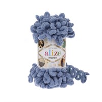 Пряжа Alize Puffy 100% Микрополиэстер 100гр №374, св.джинс 105651