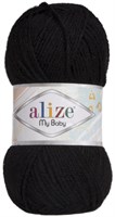 Пряжа Alize My Baby 100% акрил, 50г №60 Черный 106281