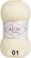 Пряжа Alize My Baby 100% акрил, 50г №01 Кремовый 106284