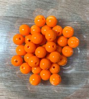Бусины пластик пастель 10мм н-р 20гр цв. яр.оранжевый