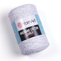 Пряжа YarnArt Macrame Cotton Lurex 75% хлопок/13% полиэстер/12% металлик 250г №720 Белый с серебром