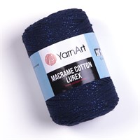Пряжа YarnArt Macrame Cotton Lurex 75% хлопок/13% полиэстер/12% металлик 250г №740 Т.синий