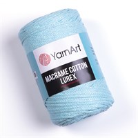 Пряжа YarnArt Macrame Cotton Lurex 75% хлопок/13% полиэстер/12% металлик 250г №738 Св.голубой