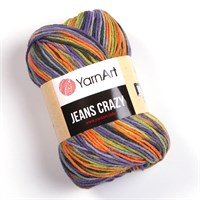 Пряжа YarnArt Jeans Crazy 55% хлопок/45% полиакрил, 50г/160м №8213 фиолет/оранжевый/зеленый