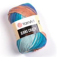 Пряжа YarnArt Jeans Crazy 55% хлопок/45% полиакрил, 50г/160м №8207 коричневый/синий/голубой