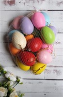 Н-р декоративных яиц 7см, с подвесом, пластик, 20шт, цв микс