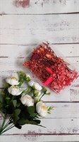 Сухоцветы д/творчества и декора "цветочки" красный с лагурусом