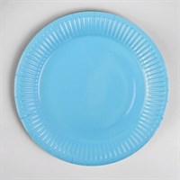 Набор одноразовых тарелок 18см 10шт, цв голубой 