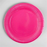 Набор одноразовых тарелок 18см 10шт, цв ярко-розовый 