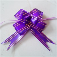 бант-бабочка 2,8*44см цвет фиолетовый с золотыми полосками