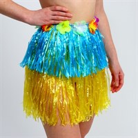 Гавайская юбка, 40см, двухцветная сине-жёлтая