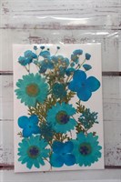 Декор Сухоцветы мини "цветочки" ассорти 10*14см, голубой микс