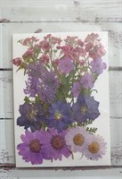 Декор Сухоцветы мини "цветочки" ассорти 10*14см, сиренево-фиолетовый микс