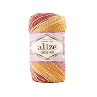 Пряжа Alize Cotton Gold Batik 55% хлопок/45% акрил, 100г/330м №7833 розовый/бордо/желтый 