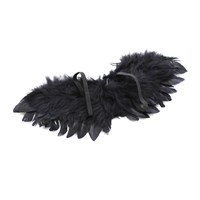Крылья с перьями, на резинках д/кукол 16*4см, цв черный