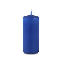 Свеча классическая пеньковая 40*90мм цв. синий
