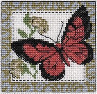 кларт н-р д/вышивания бабочка бордовая 5-057