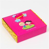 Коробка самосборная "Любовь это...", розовая, 20*18*5см