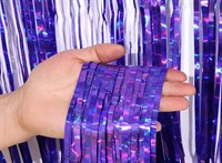 Дождик-шторка 1*2м, цвет фиолетовый голографик