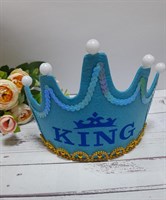 корона- ободок светящаяся King цв. голубой 109712