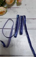 Лента бархатная с люрексом 1см, цвет сине-фиолетовый, 1м