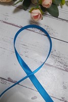 Лента атласная цв ярко-голубой 1см 1 метр