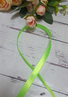 Лента атласная цв зеленый неон 1см 1 метр