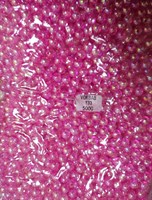 Бусины пластик 8мм 20гр бензиновые цвет т. розовый