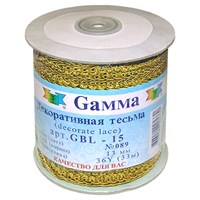 Тесьма декоративная "GAMMA" GBL-15 Булет золото, серебро 