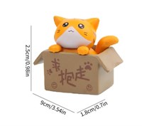 Котик в коробке мини-фигурка 25мм, цв рыжий