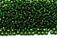Бисер Чехия preciosa 5гр цв.57060 зеленый, серебряная линия внутри