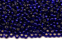 Бисер Чехия preciosa 5гр цв.37100 синий, серебряная линия внутри