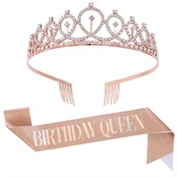 Н-р праздничный тиара и лента "Birthday Queen", цв розовый 113249