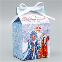 Упаковка д/кондитерских изделий «С Новым годом!», Дед Мороз со Снегрочкой, 8×10×16см