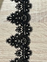 Кружево гипюр ажурное 5 см трилистник арт6 черный