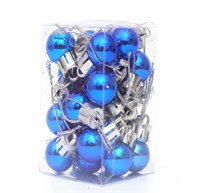 Н-р елочных шаров пластик 12шт, 2см, цвет синий