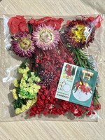 Набор сухоцветов красная гипсофила+цветочки