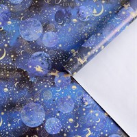 Бумага упаковочная глянцевая «Новогодний космос», 70×100см