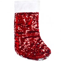 новогодний носок с пайетками красный