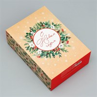 Коробка складная «С Новым годом», венок, 16×23×7.5см