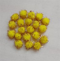 Помпоны акриловые с люрексом 1см 5гр (70-90шт) Цв. желтый
