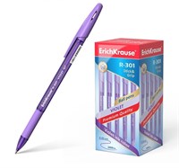 Ручка шариковая ErichKrause R-301 Violet Stick&Grip, узел 0.7мм, чернила светло-фиолетовые