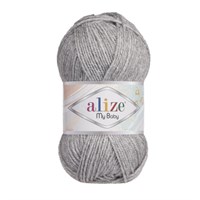 Пряжа Alize My Baby 100% акрил, 50г №21 Серый 115530