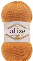 Пряжа Alize Cotton Baby Soft 50% хлопок/50% акрил, 100г №336 Оранжевый
