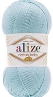 Пряжа Alize Cotton Baby Soft 50% хлопок/50% акрил, 100г №40 Голубой