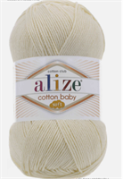 Пряжа Alize Cotton Baby Soft 50% хлопок/50% акрил, 100г №62 Молочный