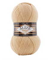 Пряжа Alize Superlana Klasik 25% шерсть/75% акрил, 100г №826 Песочный 115724