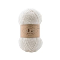 Пряжа Alize Wooltime 75% шерсть/25% полиамид, 100г №55 Белый 115783