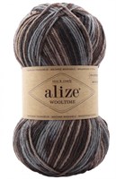 Пряжа Alize Wooltime 75% шерсть/25% полиамид, 100г №11015 Корич.Беж.Серый 116272