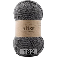 Пряжа Alize Wooltime 75% шерсть/25% полиамид, 100г №182 Серый меланж 116275